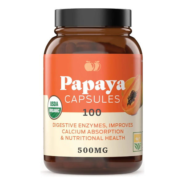 Cápsulas De Papaína Orgánica 500 Mg 100 Unidades Para Digest - Imagen 1