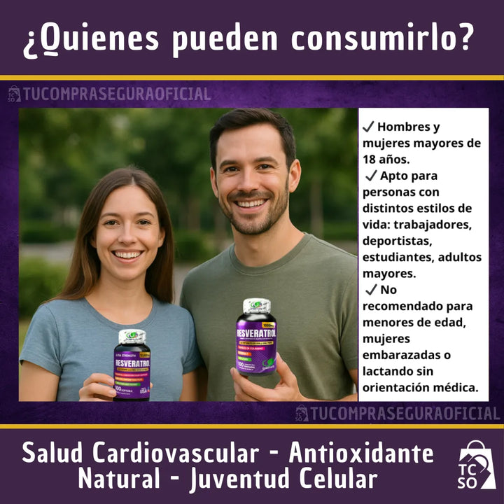 Resveratrol Americano Antioxidante Péptidos De Colágeno Vitamina C Y D Anti Edad Corazón Piel Salud Celular Natural - Imagen 5