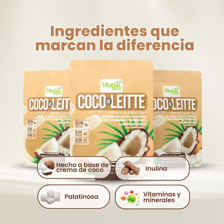 Kit Leche De Coco En Polvo Vitaliah 500g X3 - Imagen 3