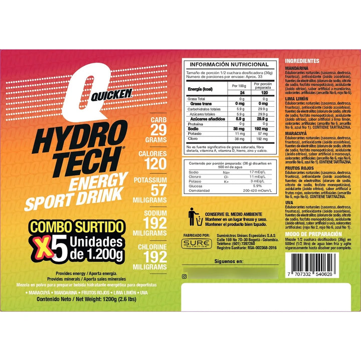 Hidratante Energética Hydrotech 1200g X 5 Shaker Whey - Imagen 8