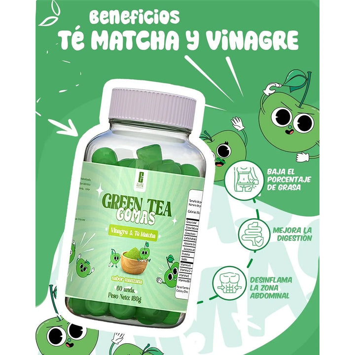 Gomas Te Verde Quemador De Gras Manzana - Imagen 2