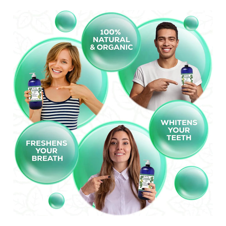 Aceite Orgánico Menta Enjuague Bucal Refrescante Blanqueador - Imagen 5