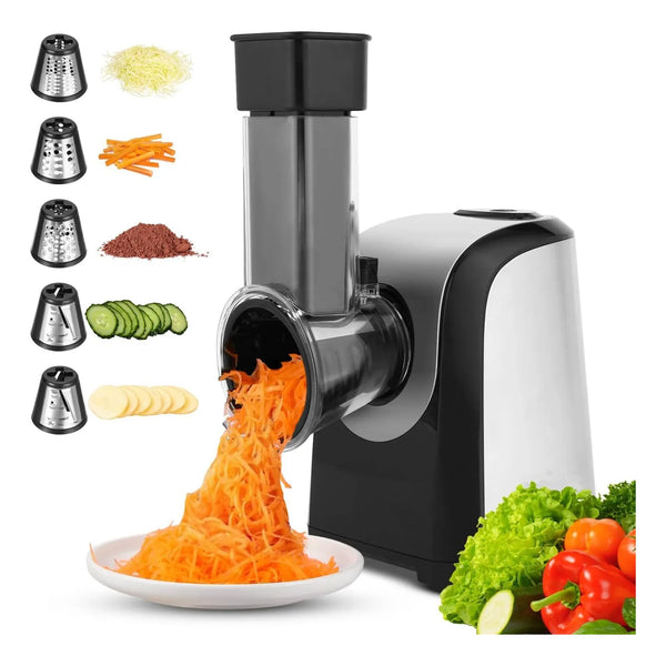 Cortador Rayador Electrico Rotativo Verduras Homdox 5 Conos Potente Y Versatil