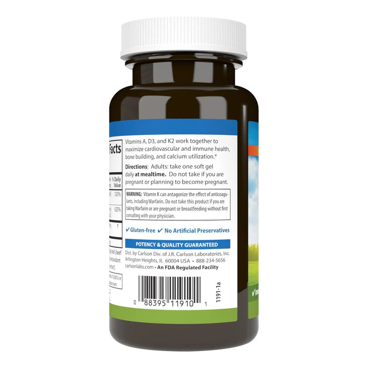 Vitaminas A D3 K2 3000 Mcg Rae 125 Mcg D3 90 Mcg K2 Mk7 Fort - Imagen 3