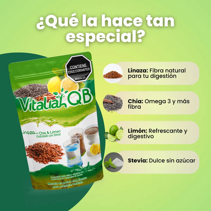 Combo X2 Linaza Vitaliah Qb Chía Limón | Fibra Natural - Imagen 3