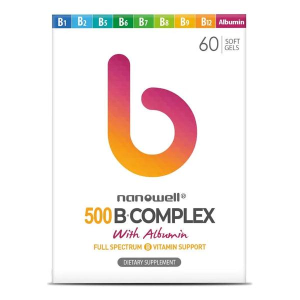 B Complex 500 Con Albúmina Suplemento Dietético Para Energía Y Apoyo Inmunológico 60 Cápsulas