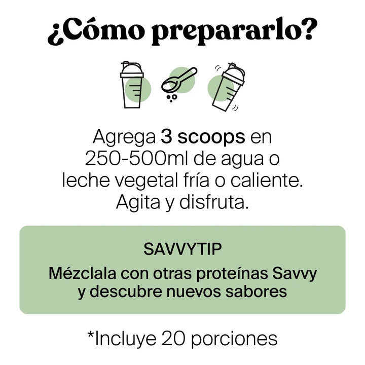 Proteína Vegana Savvy Vainilla 560g - Imagen 5