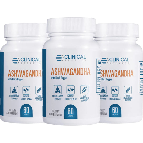 Ashwagandha Con Pimienta Negra 180 Cápsulas Resistencia Y Calma