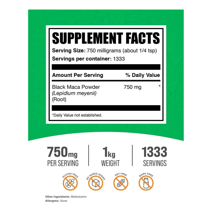 Maca Negra Cruda En Polvo 750 Mg Para Hombres Y Mujeres 1 Kg - Imagen 2