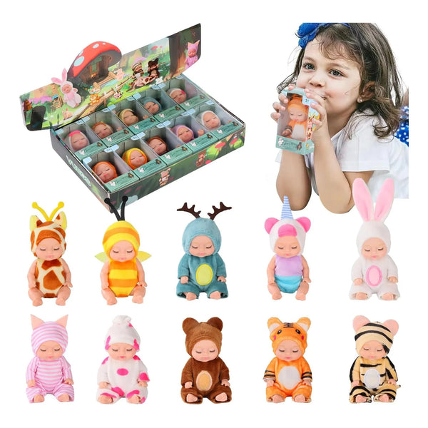 Set 10 Muñecas Reborn 10 Cm Ropa Animal Regalo Ideal Niños