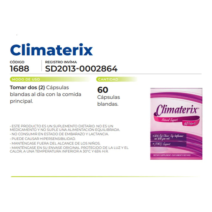 Climaterix Isoflavonas De Soya - Imagen 3