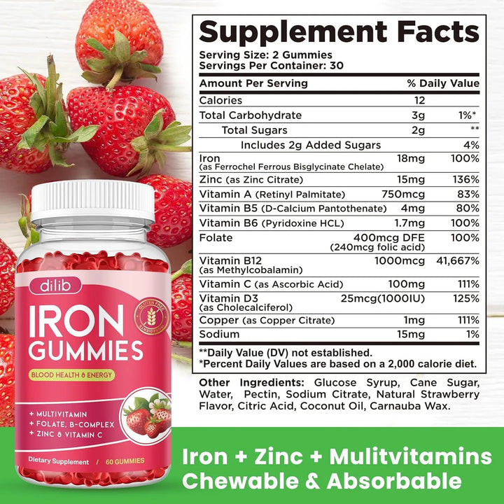 Gomitas De Hierro Multivitamínico Con Zinc Complejo De Vitam - Imagen 7