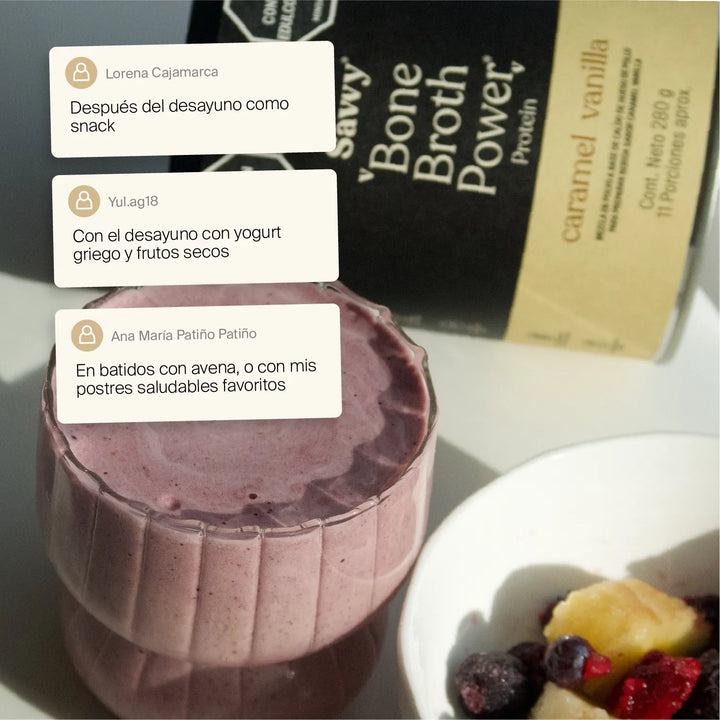 Proteína Savvy Caramel Vanilla  Bone Broth Mini 280g - Imagen 8