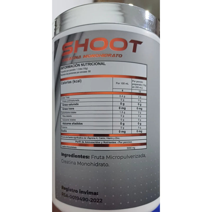 Creatina Monohidrato Shoot 500g - Imagen 8