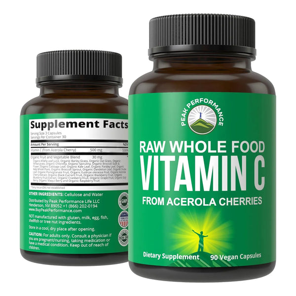 Cápsulas Naturales Vitamina C Cruda De Cereza Acerola 90 Uni - Imagen 1