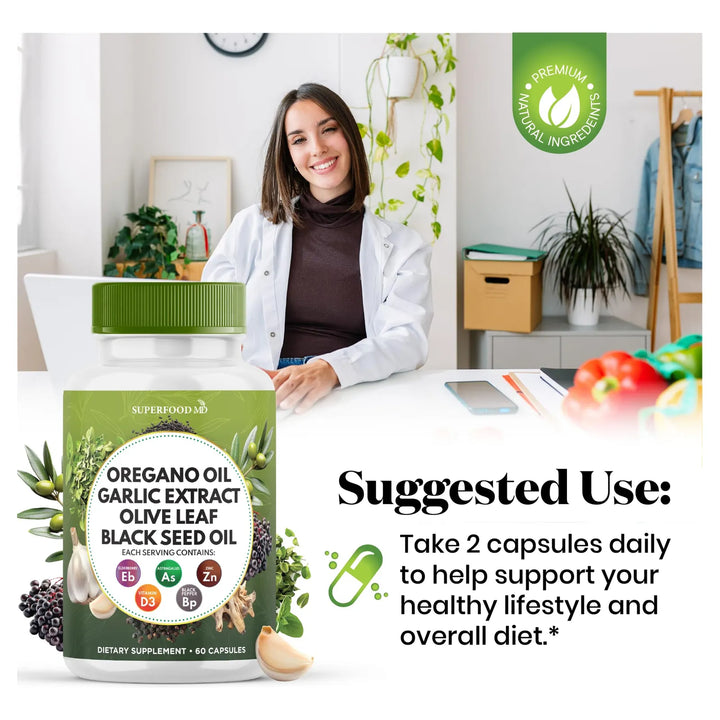 Aceite De Orégano 6000 Mg Extracto De Ajo 4000 Mg Hoja De Ol - Imagen 6