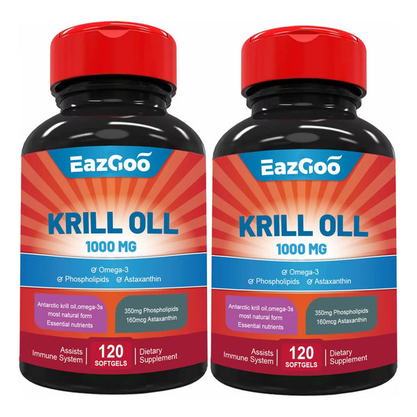 Aceite De Krill Antártico 1000 Mg Omega 3 Epa Dha Fosfolípidos 240 Cápsulas