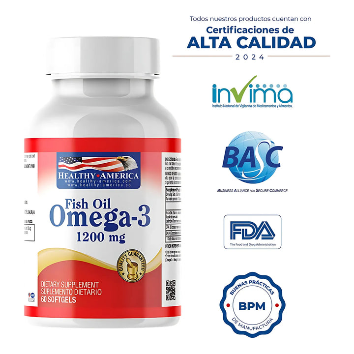 Omega 3 Healthy America + Complejo B - Imagen 2