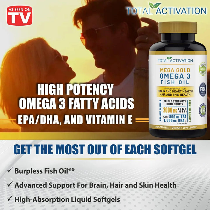 Aceite De Pescado Líquido 2000 Mg Vitamina E Omega 3 Epa 800 - Imagen 4