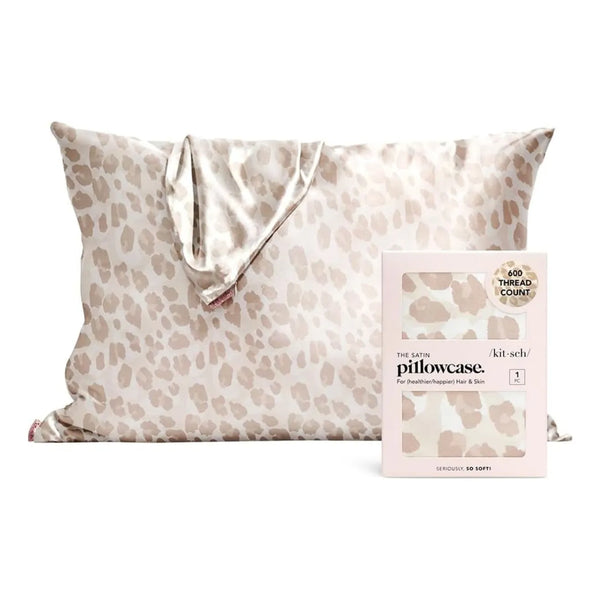 Funda De Almohada Kitsch Satén Leopardo Para Cabello Y Piel Suave Sin Frizz