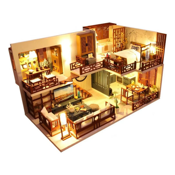 Kit Casa De Muñecas Miniatura Con Música Y Luz LED Ideal Para Manualidades