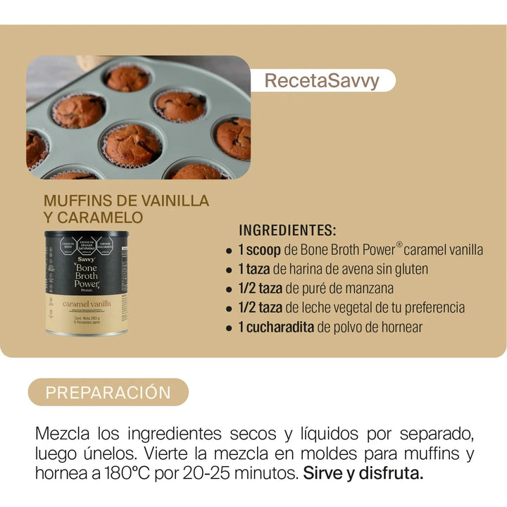 Proteína Savvy Caramel Vanilla  Bone Broth Mini 280g - Imagen 7