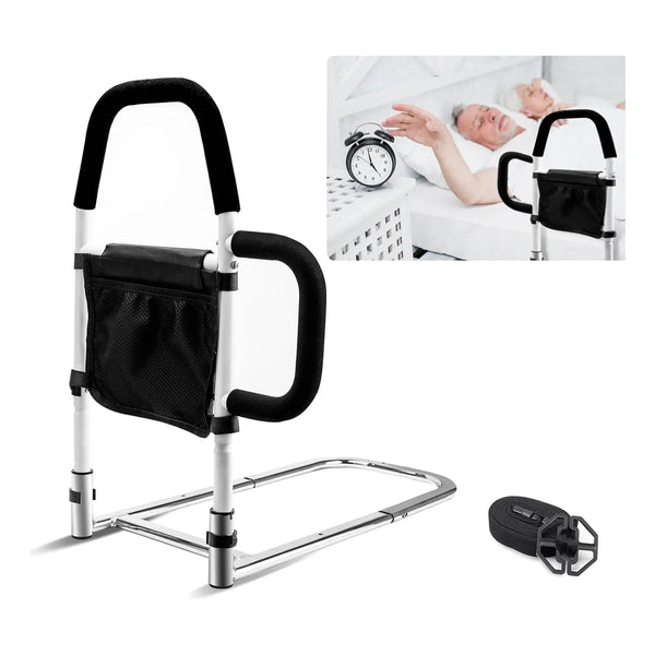 Riel De Cama Para Adultos Mayores Con Agarre Doble Y Bolsillo Seguridad Y Soporte