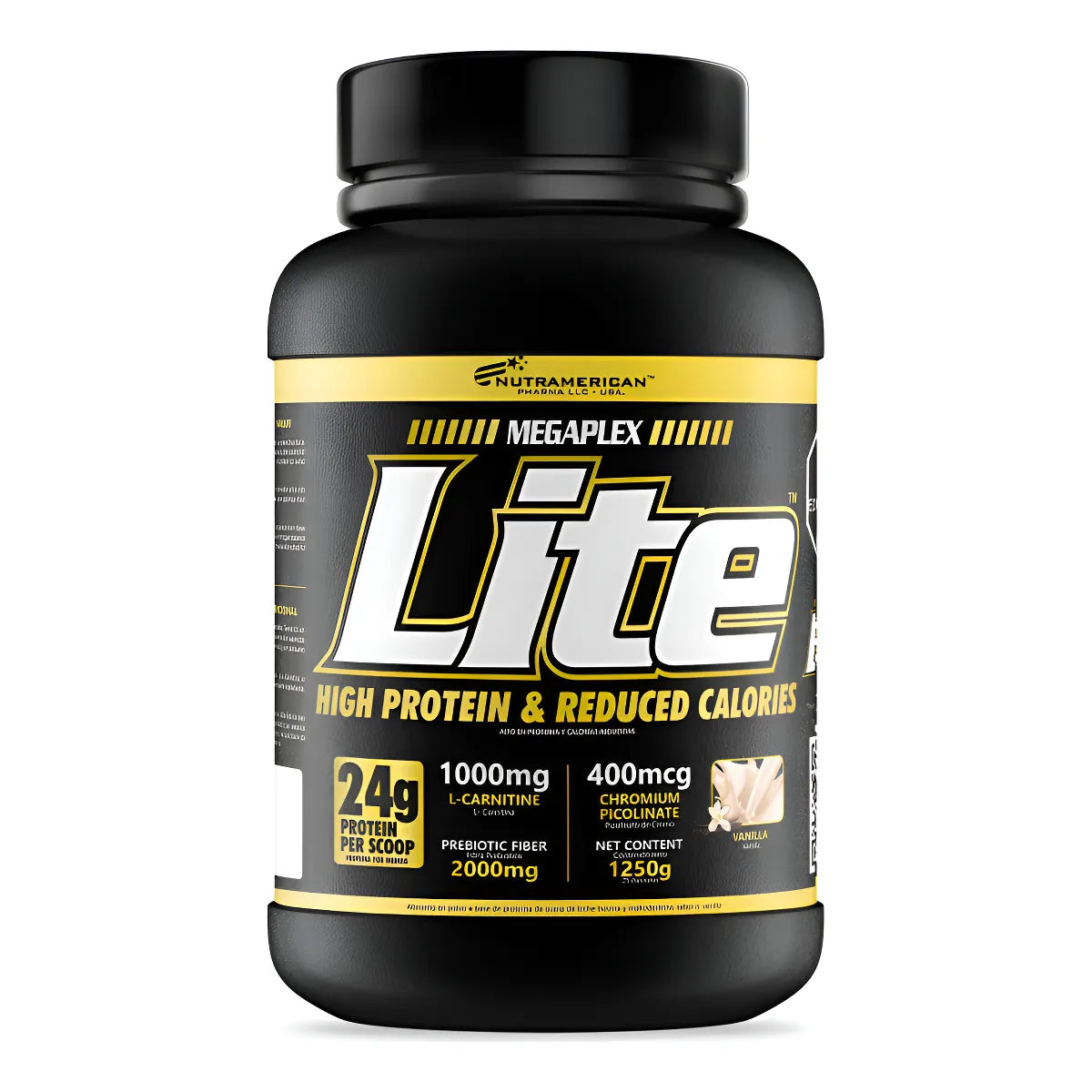 Proteína Nutramerican Megaplex Lite 3lb Vainilla con L-Carnitina y Pic ...