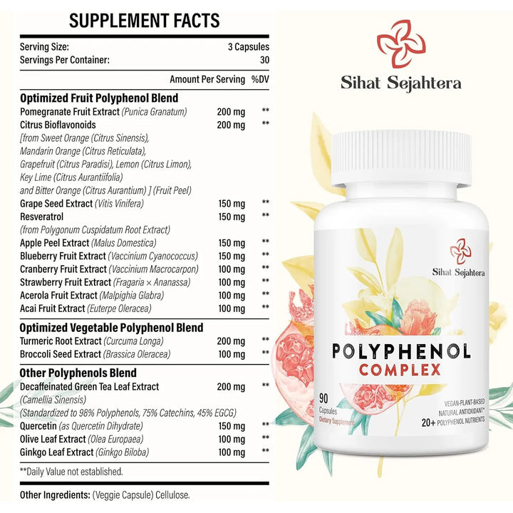Cápsulas De Polifenoles 67500 Mg Potentes Antioxidantes Defe - Imagen 2