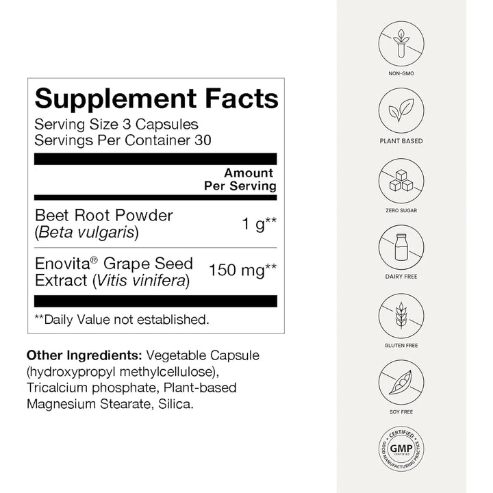 Cápsulas De Raíz De Remolacha 1000 Mg Liberación Rápida Apoy - Imagen 10