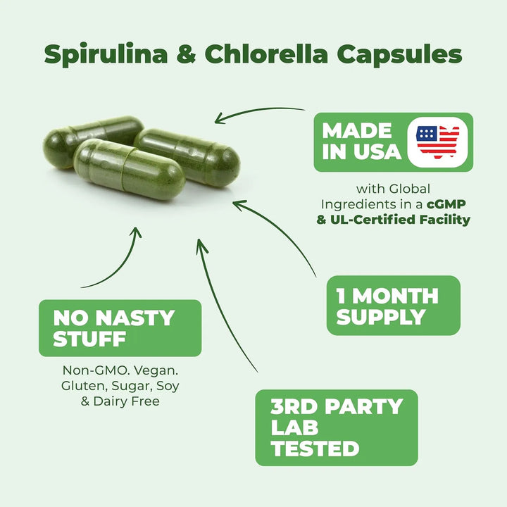 Cápsulas Orgánicas Espirulina Clorella Apoyo Inmunológico An - Imagen 4