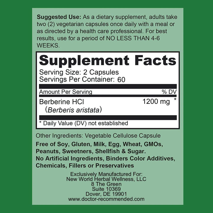 Berberina 1200mg 120 Cápsulas Vegetales Apoya Sistema Inmuno - Imagen 2