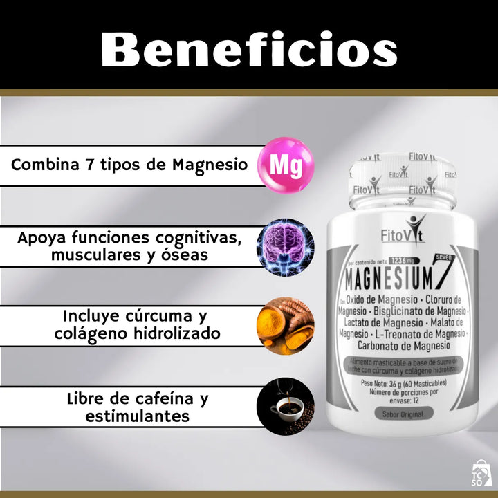 7 Magnesios En 1 Sola Fórmula Natural - Imagen 3
