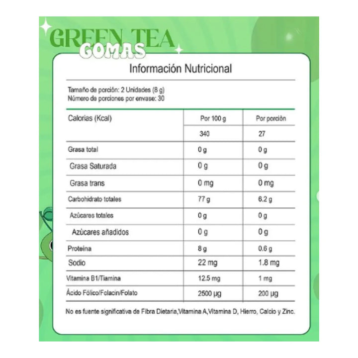 Gomas Te Verde Quemador De Gras Manzana - Imagen 9