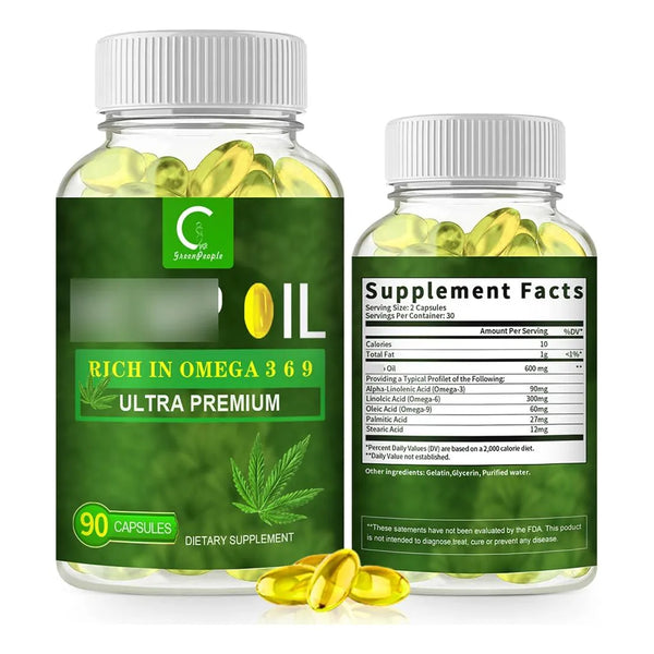 Cápsulas Aceite Cáñamo Natural 180 Porciones 60 Gramos Extra Fuerte
