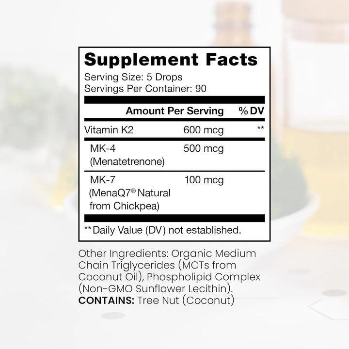 Gotas Líquidas De Vitamina K2 Liposomal 90 Porciones 600 Mcg - Imagen 2