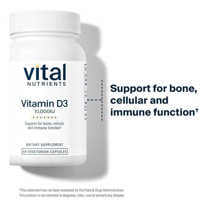 Vitamina D3 10000 Ui Cápsulas 60 Unidades Apoyo Huesos Dient - Imagen 3