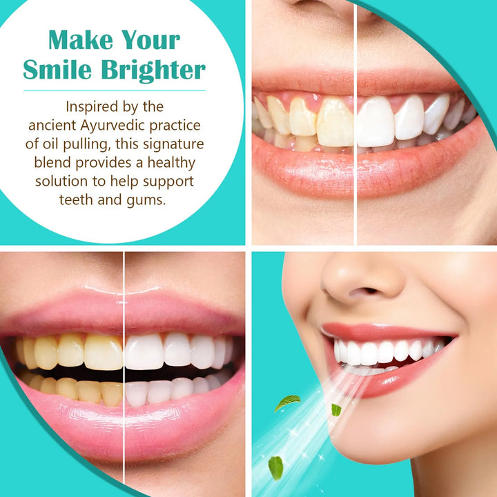 Aceite De Coco Enjuague Bucal Ayurvédico Con Raspador De Len - Imagen 3