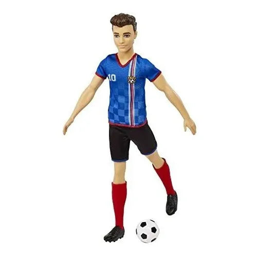 Barbie Muñeca Ken De Fútbol Pelo Recortado Uniforme Colorido Accesorios