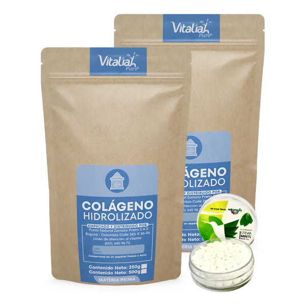 Kit Colágeno Puro Vitaliah 500g X2 + Mentas Sin Azúcar - Imagen 1