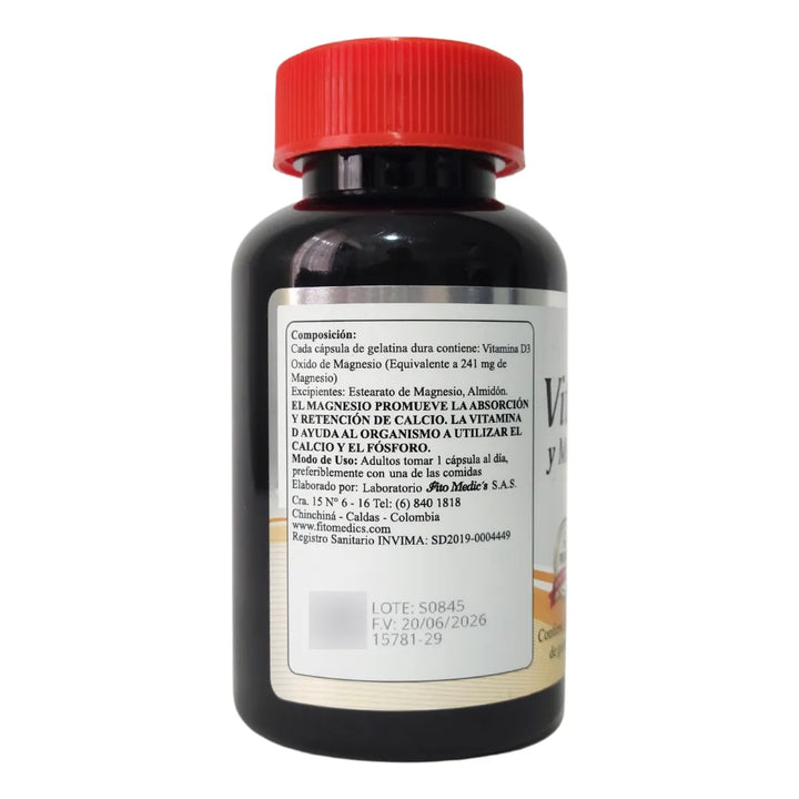 Vitamina D3 Con Magnesio Sin Sabor - Imagen 4
