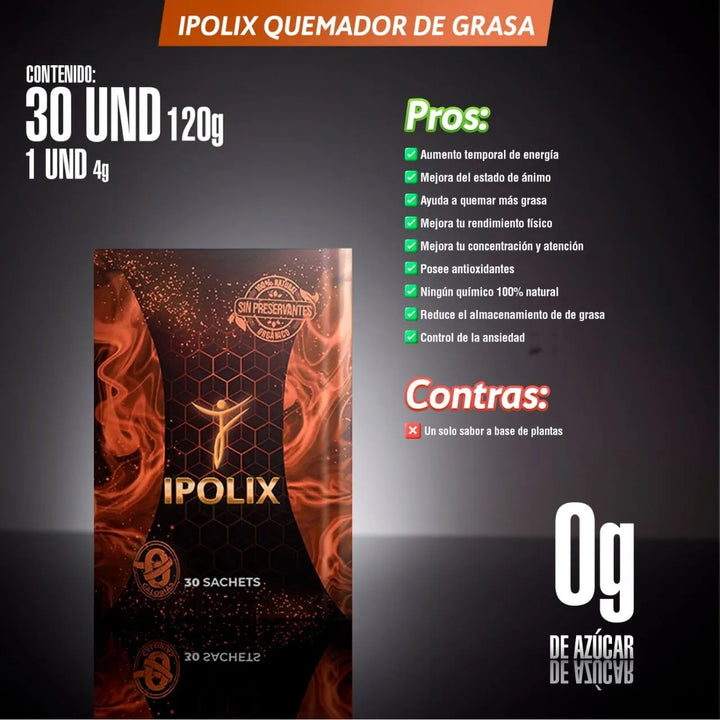 Ipolix X30 - Quemador De Grasa Sin Sabor - Imagen 8