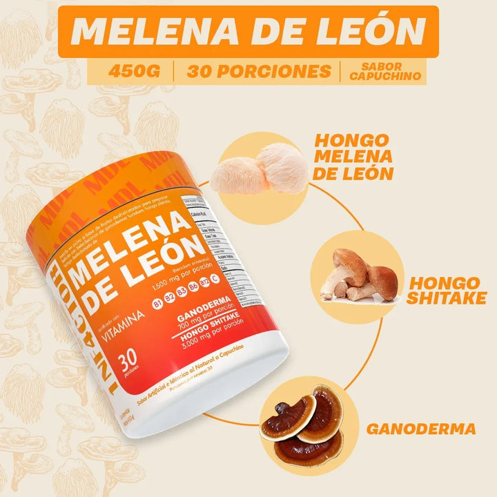 Melena De Leon Polvo Organica Capuchino - Imagen 5