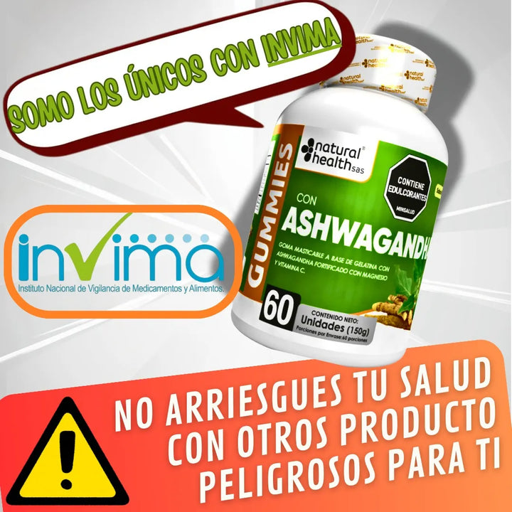 Ashwagandha Gomita Goma Organica Magnesio Vitamina C Invima Estres Cortisol Original Himalaya Sin Sabor - Imagen 7