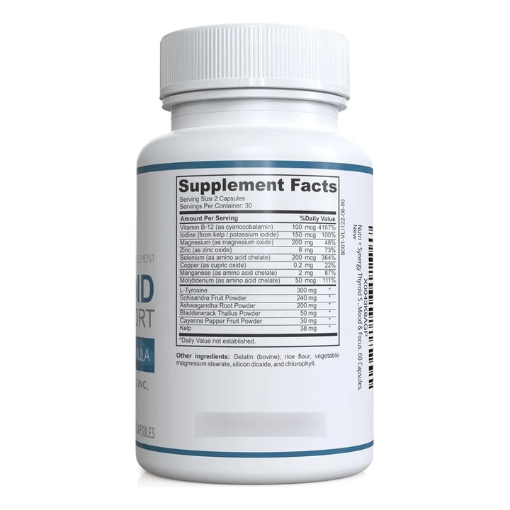 Soporte Tiroides L-tirosina Yodo Vitaminas Minerales 60 Cáps - Imagen 2