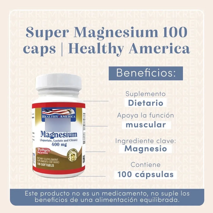 Super Magnesio 400mg X100soft Sin Sabor - Imagen 3