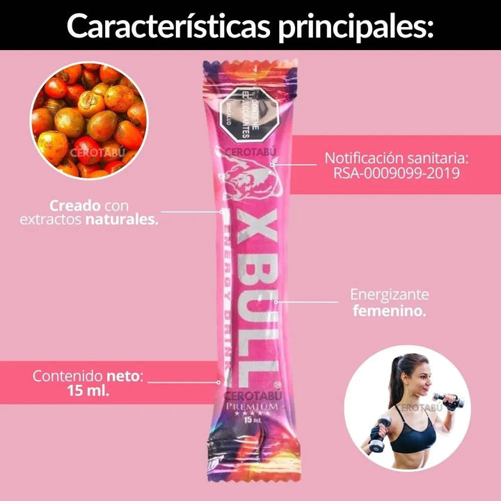 Energizante Femenino Con Extractos Naturales Xbull - Imagen 2