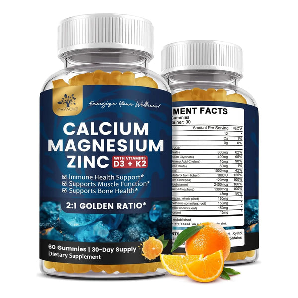 Gomitas De Calcio Magnesio Zinc Con Vitamina D3 K2 B12 B6 Po - Imagen 1