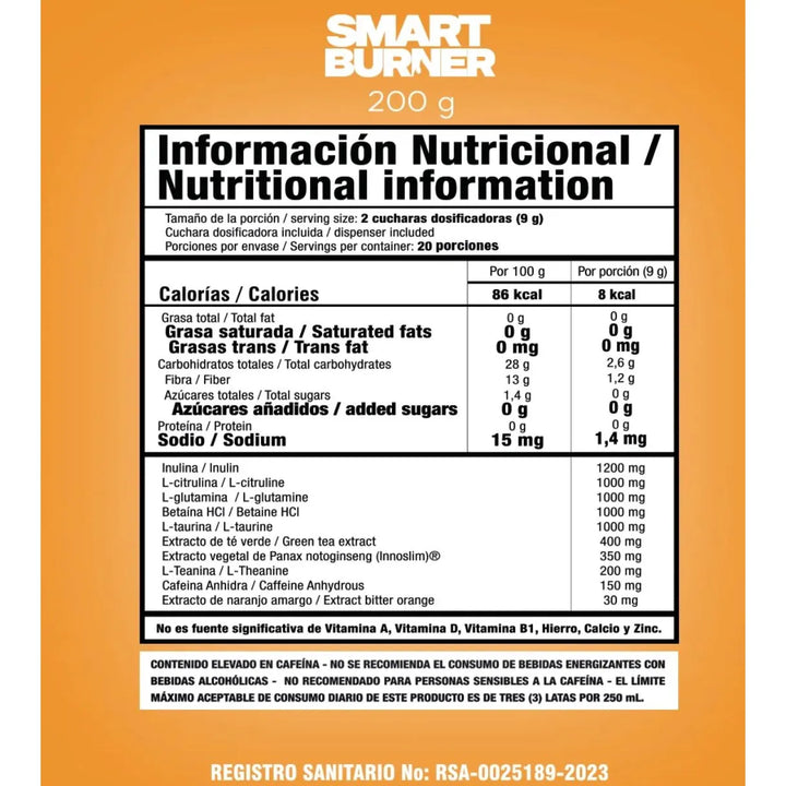 Smart Burner 200gr Energizante - Imagen 2