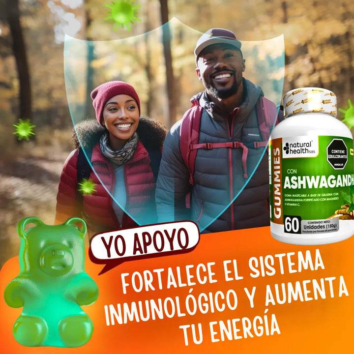 Ashwagandha Gomita Goma Organica Magnesio Vitamina C Invima Estres Cortisol Original Himalaya Sin Sabor - Imagen 5